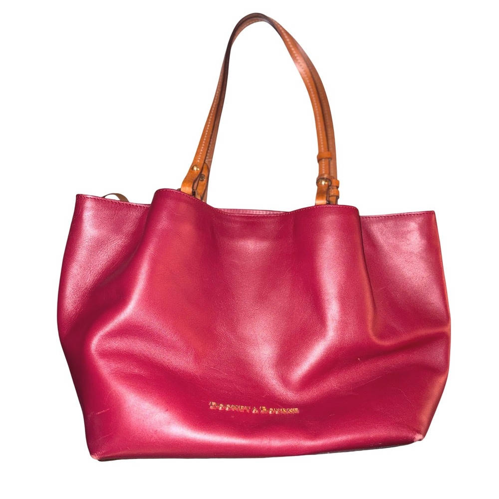 Dooney & Bourke Flynn City Tote Cranberry Red Shoulder‎ Bag Red Leather Large